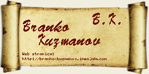 Branko Kuzmanov vizit kartica